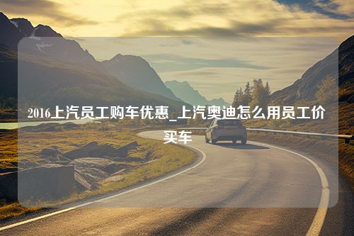 2016上汽员工购车优惠_上汽奥迪怎么用员工价买车